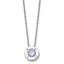 Chisel Stainless Steel Polished CZ June Birthstone Circle Pendant on a 20 inch Multi-Link Chain Necklace