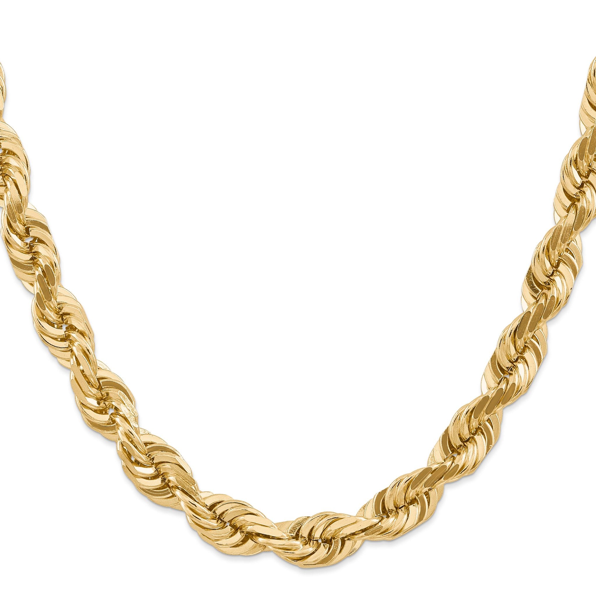 14K 20 inch 10mm Diamond-cut Rope with Fancy Lobster Clasp Chain Secondary image