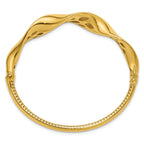 14K Polished Wavy Hinged Bangle