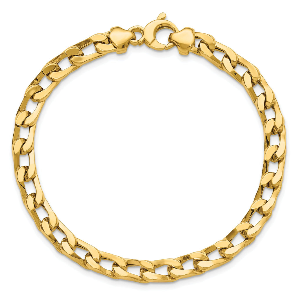 14K Polished Fancy Long Curb Link Bracelet
