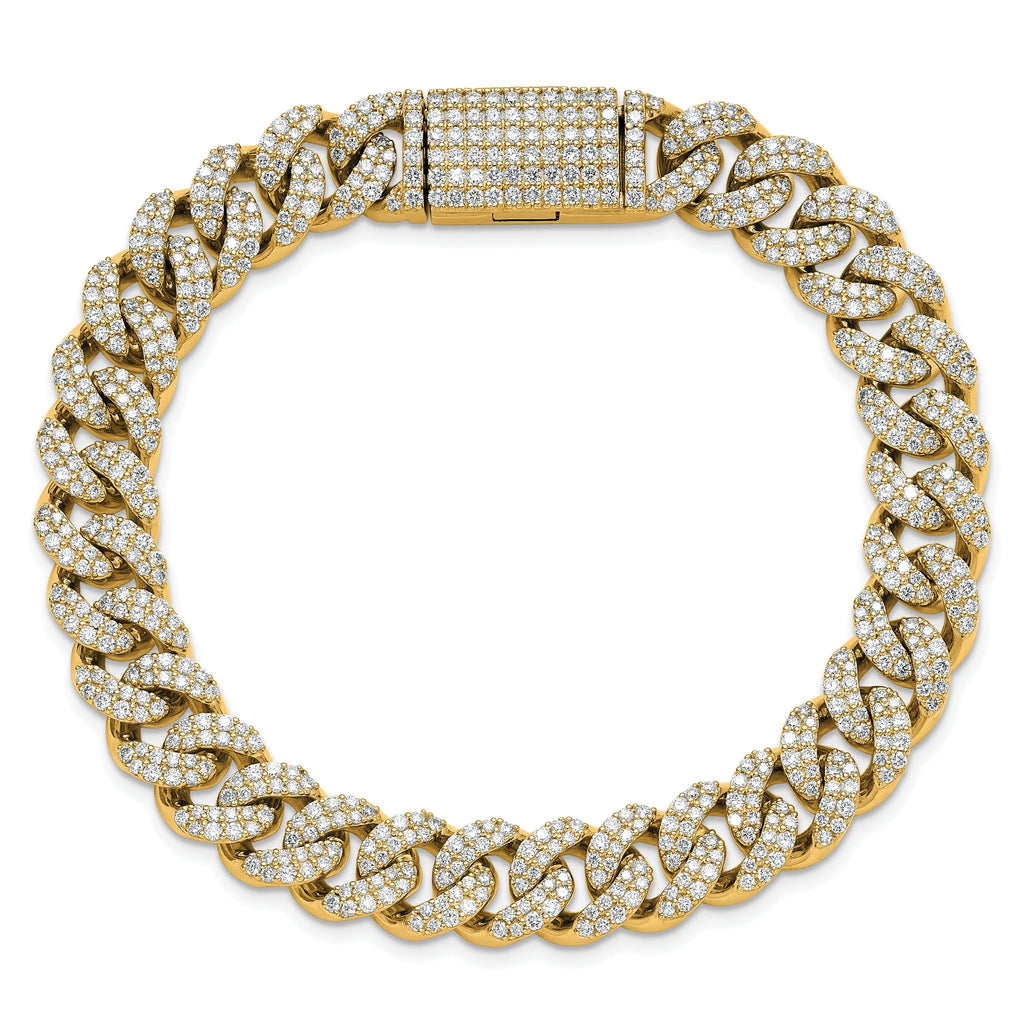 10 Karat 6 1/6 carat Lab Grown Diamond VS+ F+ Complete 4mm Pav‚ Cuban Link 8 Bracelet