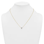 14k 1 carat Certified Lab Grown Diamond VS+ F+ Heart Complete 18 inch Four Prong Pendant Necklace