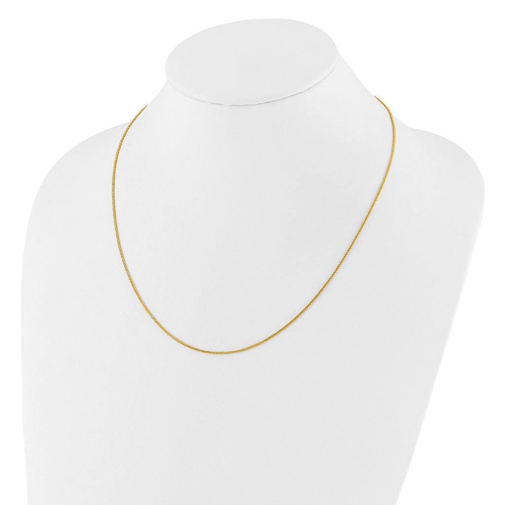 Adjustable Quadra Wheat Chain in 14K Yellow Gold, 1mm