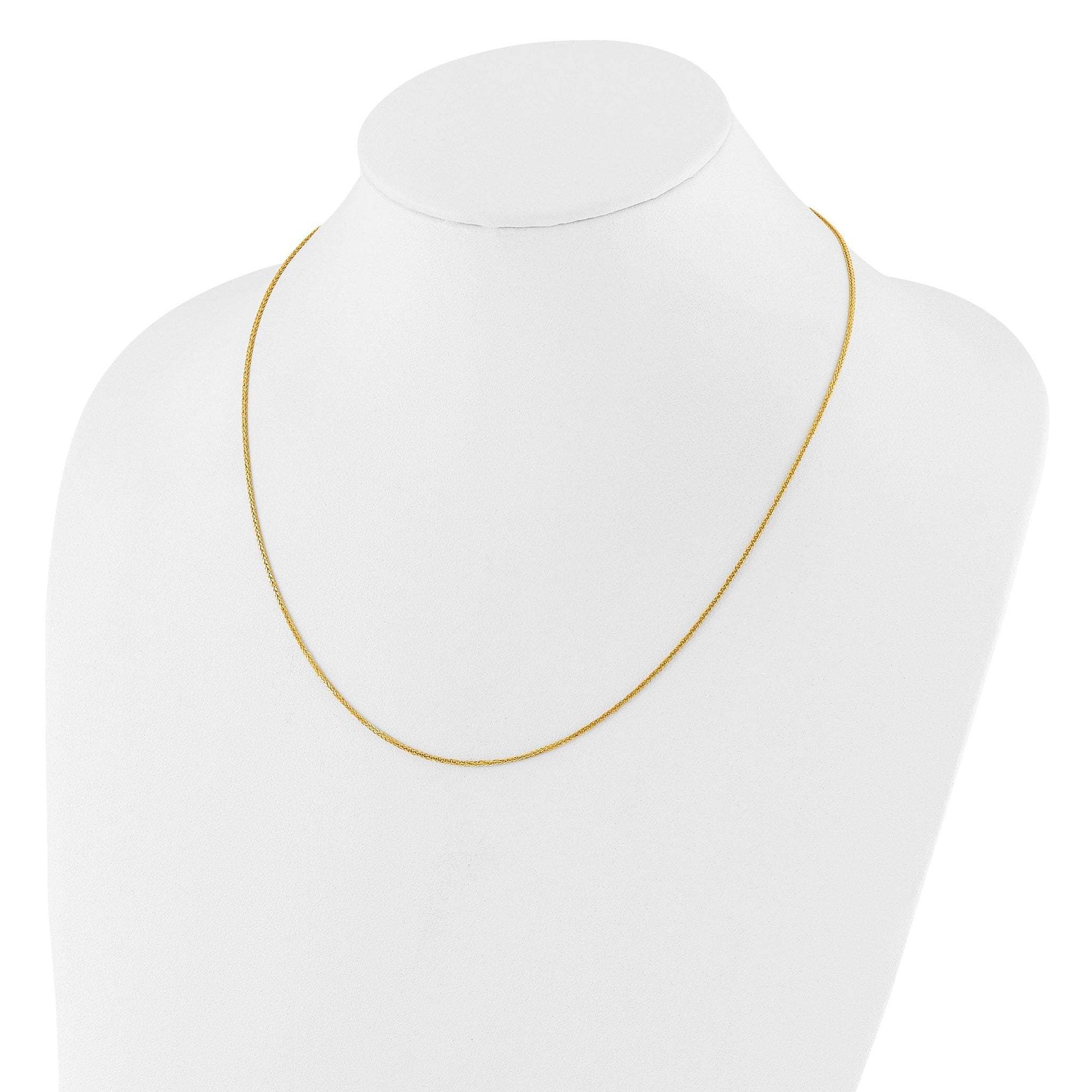 Adjustable Quadra Wheat Chain in 14K Yellow Gold, 1mm