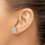 14K Yellow Gold 5 ct Lab-Created Diamond VS/SI+ G+, Oval-Cut 4-Prong Stud Earrings