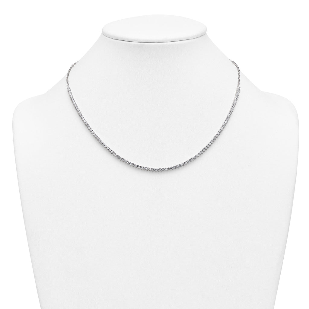 14k White Gold 3 1/4 carat Lab Grown Diamond VS+ F+ Complete 18 inch Fashion Tennis Necklace