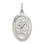 Sophia Jewelers Sterling Silver Saint Anthony Pendant with Polished Palladium Finish