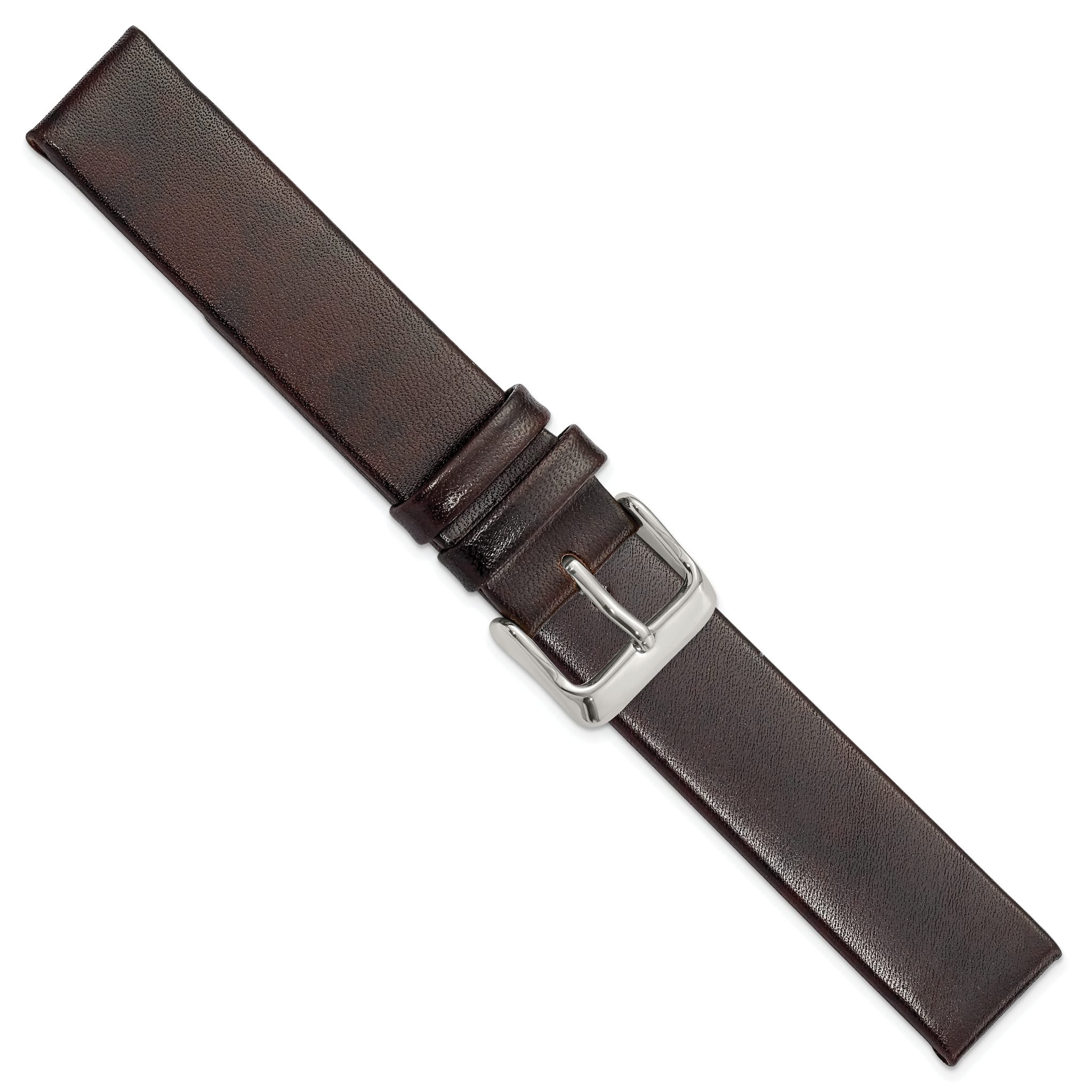 Italian Calfskin Watch Band in Dark Brown, 20mm