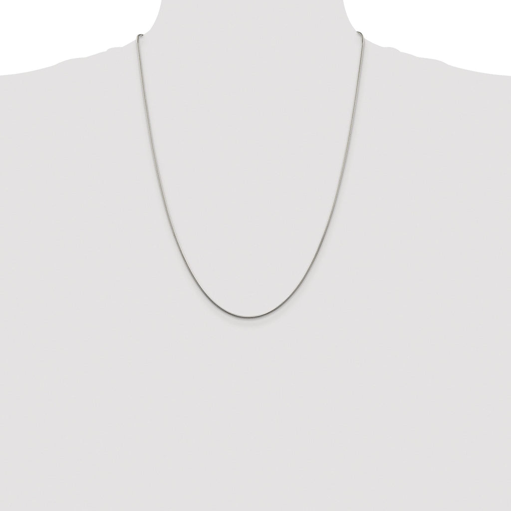 Snake Chain Necklace in Sterling Silver, 1.25mm