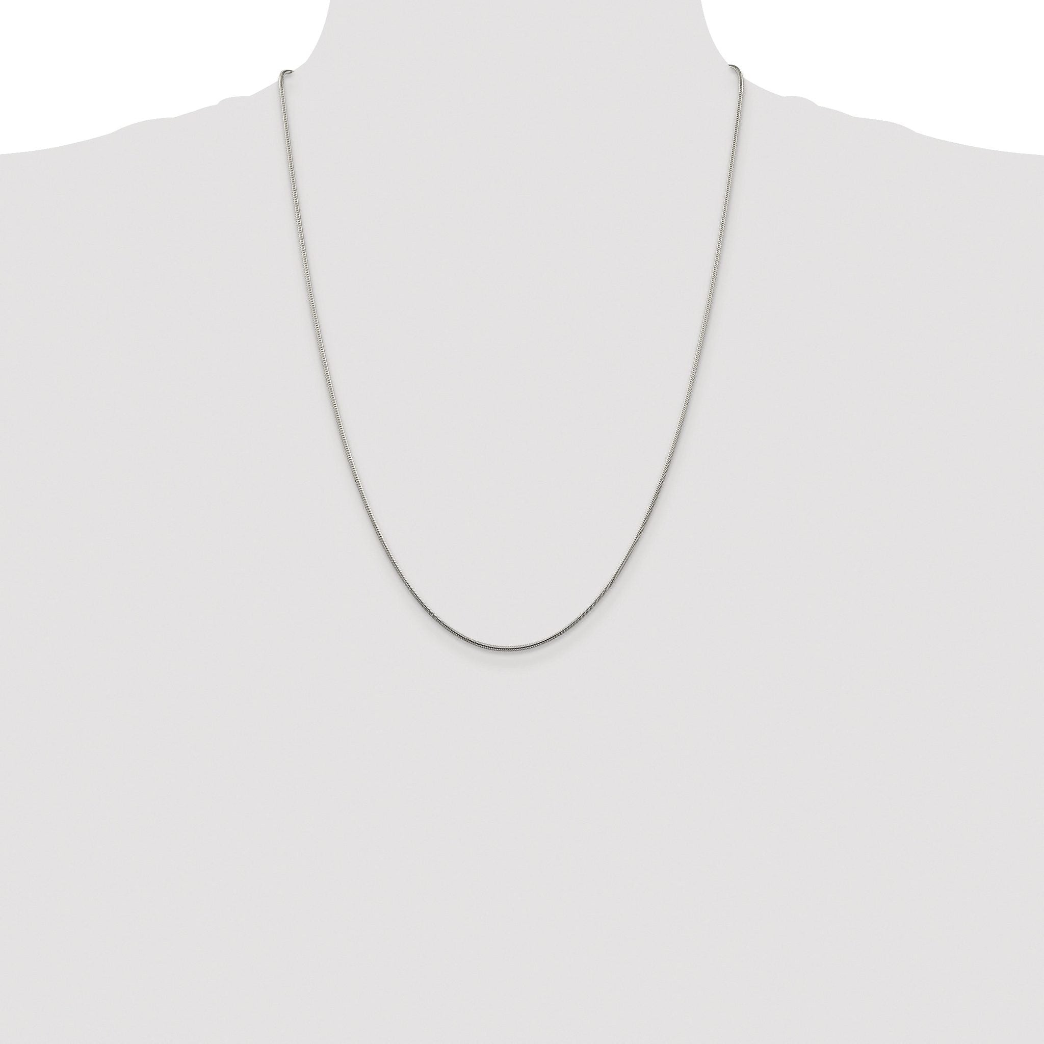 Snake Chain Necklace in Sterling Silver, 1.25mm