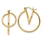 14K Gold Polished Hoop Earrings for Women Elegant and TimeleSterling Silver Style