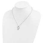 Sentimental Expressions Sterling Silver Rhodium-plated CZ Protected Heart 18in Necklace