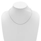 Sterling Silver RH-plt 1.2mm D/C Spiga 1in+1in Adjustable Chain