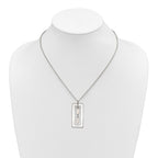 Sterling Silver Open Rectangle with Mother of Pearl Dangles 18.25 inch Necklace