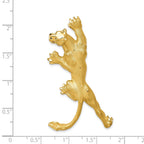 14K Gold Panther Pendant for Men with Polished Finish & Diamond-Cut Detailing