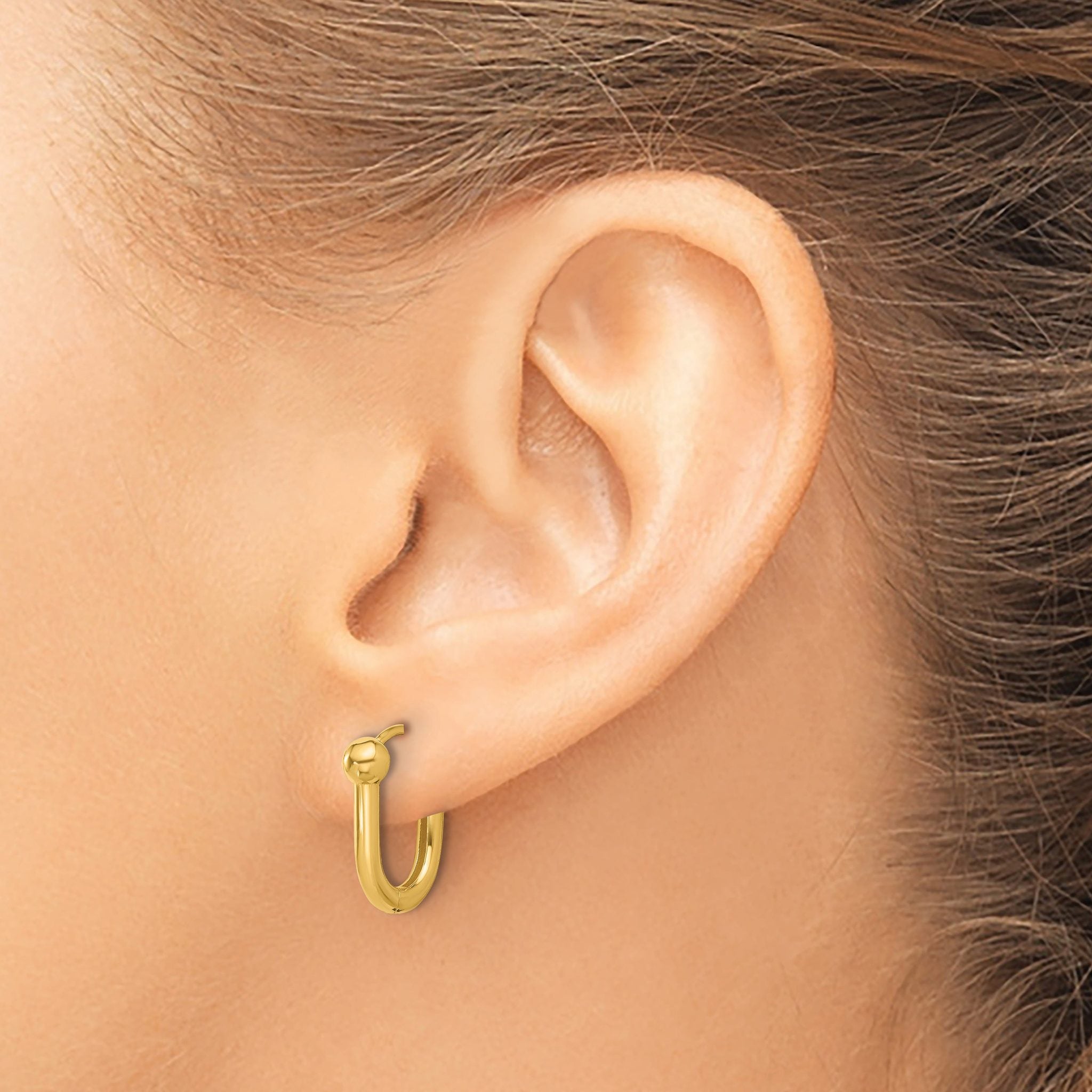 14K Polished Hinged Hoop Earrings