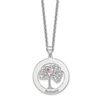 Sterling Silver/Rhod-plated 1 Birthstone with 14k Bezel Family Pendant