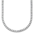 14k White Gold 15 carat Lab Grown Diamond VS+ F+ Complete Round 20 inch Straight Tennis Necklace