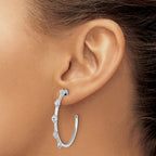 14k White Gold 3/4 carat Lab Grown Diamond VS/SI+ G+ Complete C-Hoop Post Earrings