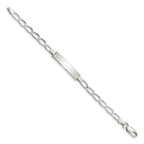 Sterling Silver Polished Engraveable Childrens ID Bracelet