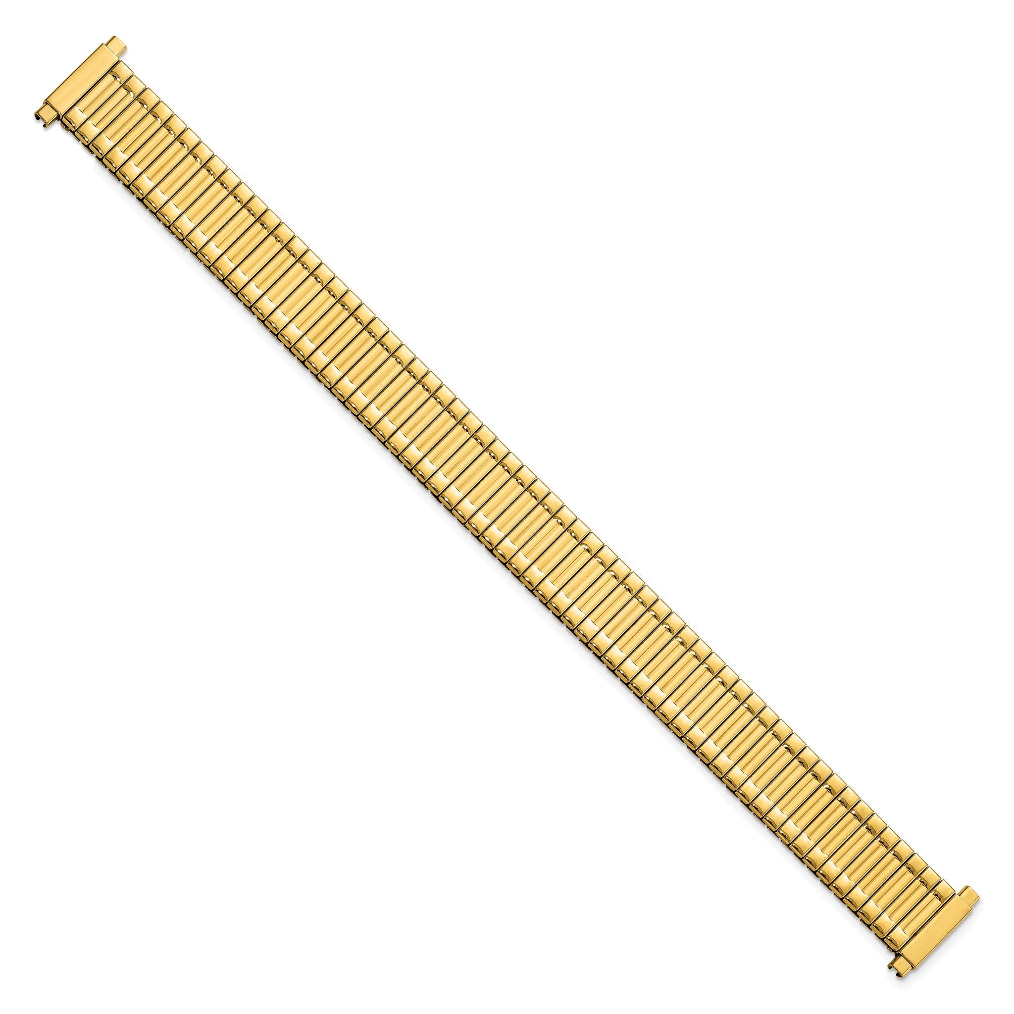 Ladies Long 12-16mm Yellow IP-plated Stainless Steel 6.75 inch Expansion Watch Band Secondary image