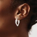 Sterling Silver Polished Twisted Multi-tube Round Hoop Earrings