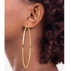 14k Polished 2x80mm Round Tube Hoop Earrings