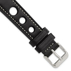 Grand Prix Leather Watch Band in Black, 18mm