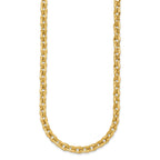 14k Polished And Brushed 6.5mm Fancy Cable Chain 18 inch Necklace