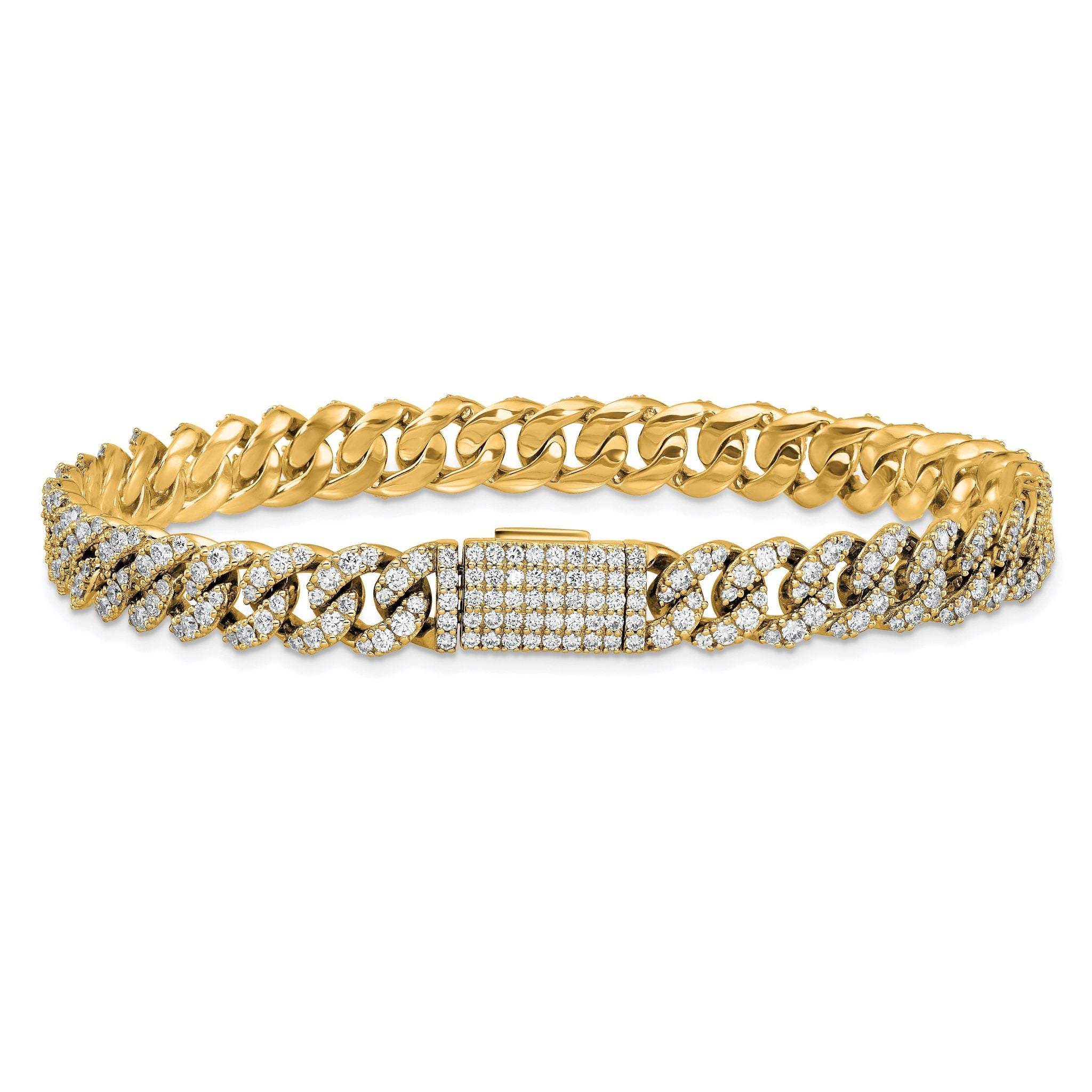 10 Karat 5 carat Lab Grown Diamond VS/SI+ G+ Complete 4mm Pav‚ Cuban Link 8 Bracelet