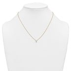 14k 1/4 carat Lab Grown Diamond VS+ F+ Oval Complete 18 inch Four Prong Pendant Necklace