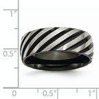 Grooved Wedding Band in Titanium with Black IP Plating, 8mm