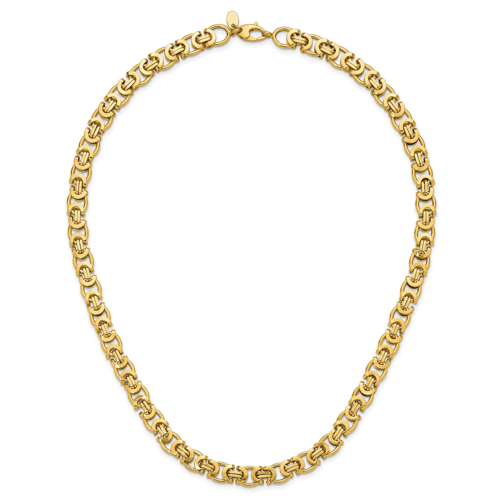 14K Polished Fancy Link Necklace