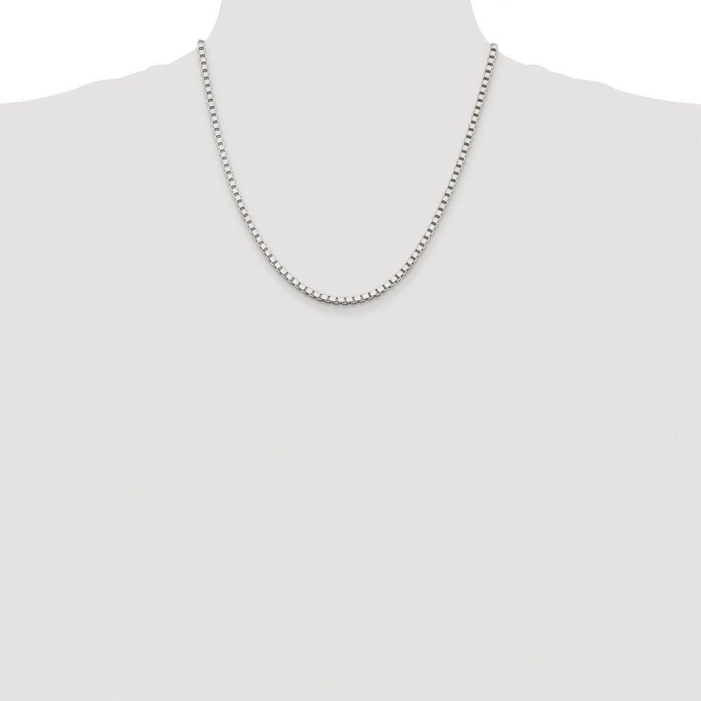 Sterling Silver Rhodium-plated 3mm Box Chain