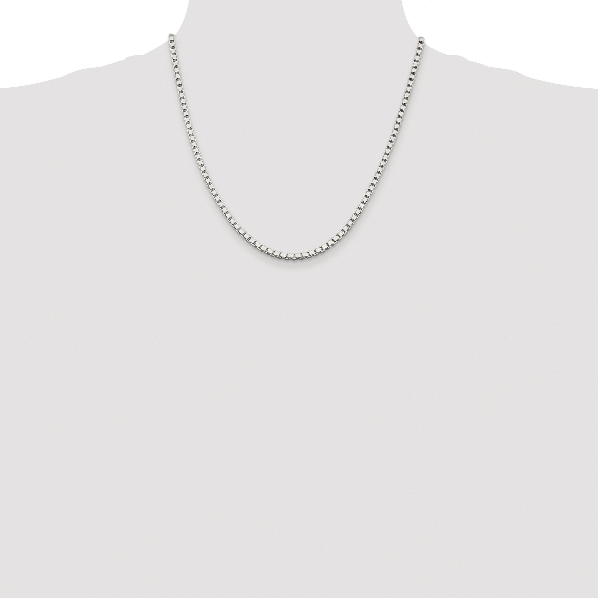 Sterling Silver Rhodium-plated 3mm Box Chain