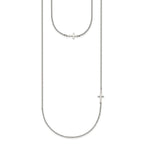 Sideways Cross Necklace in Stainless Steel, 18"