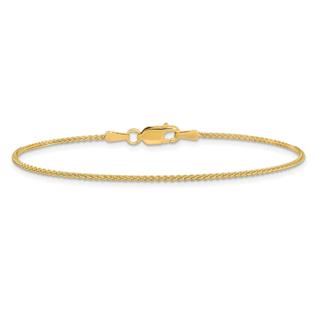 14K Yellow Gold Solid Wheat Chain Necklace 1.25mm