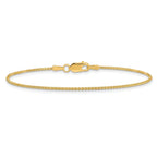 14K Yellow Gold Solid Wheat Chain Necklace 1.25mm