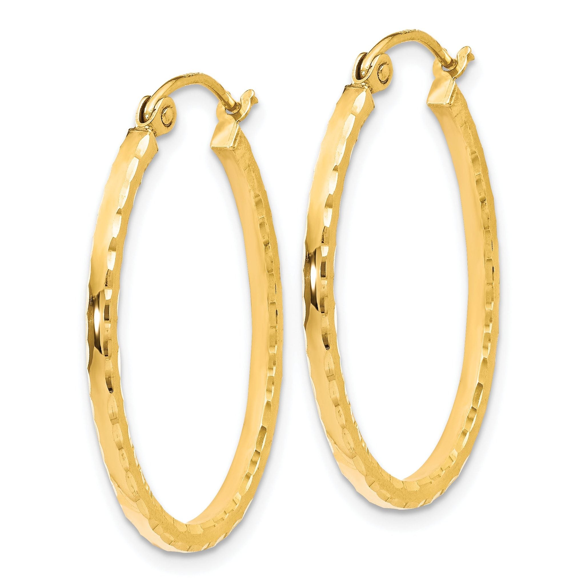 10K D/C Hinged Hoop Earrings Secondary image