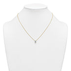 14k 1 carat Lab Grown Diamond VS+ F+ Radiant Complete 18 inch Four Prong Pendant Necklace