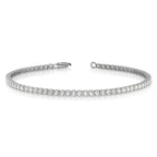 14k White Gold 3 1/5 carat Lab Grown Diamond VS+ F+ Round Tennis Bracelet