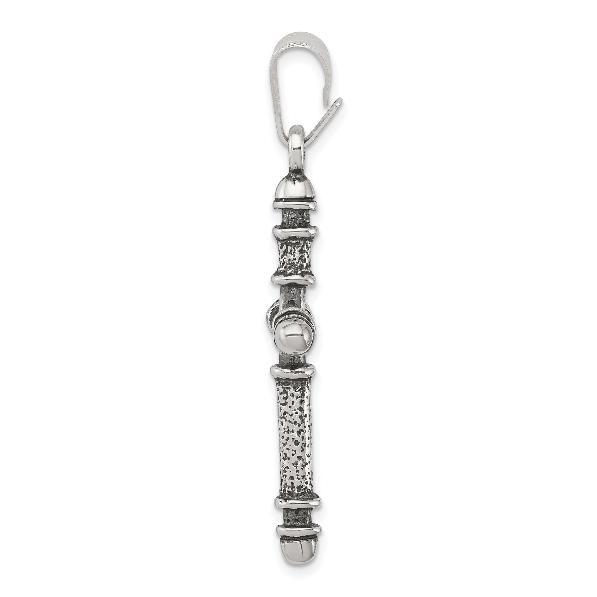 Sterling Silver 925 Antiqued Cross Pendant with Polished Solid Design