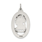 Sterling Silver 925 Antiqued St. Christopher Medal Solid Pendant