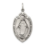 Sterling Silver 925 Antiqued Miraculous Medal Pendant Solid Die Struck Design