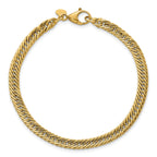 14k Polished Fancy Hollow Curb Link 7.5 inch Bracelet