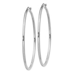 Sterling Silver Rhodium-plated 2mm Round Hoop Earrings