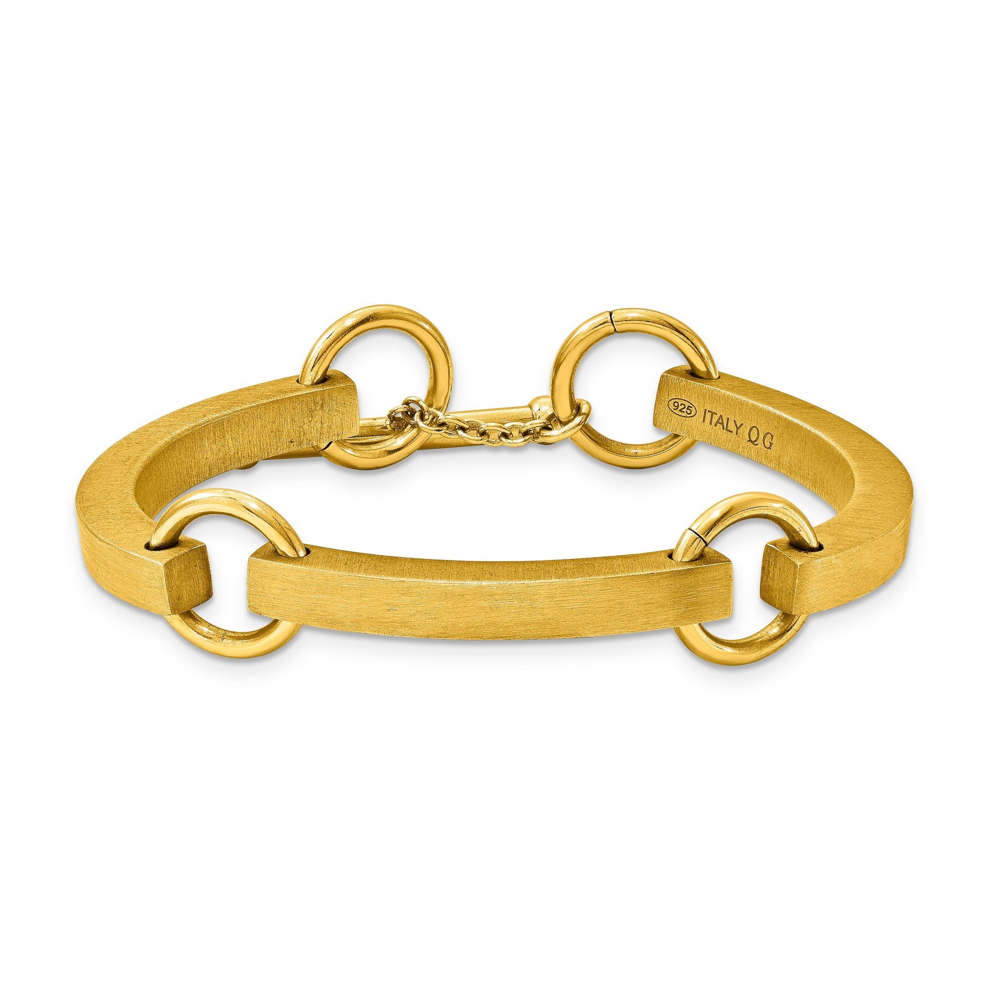 Sterling Silver Yellow Plate Vicenza Staus Link Bracelet Main image