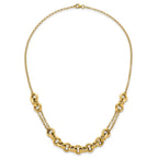 14k Polished Fancy Multi Link Chain 18 inch Necklace