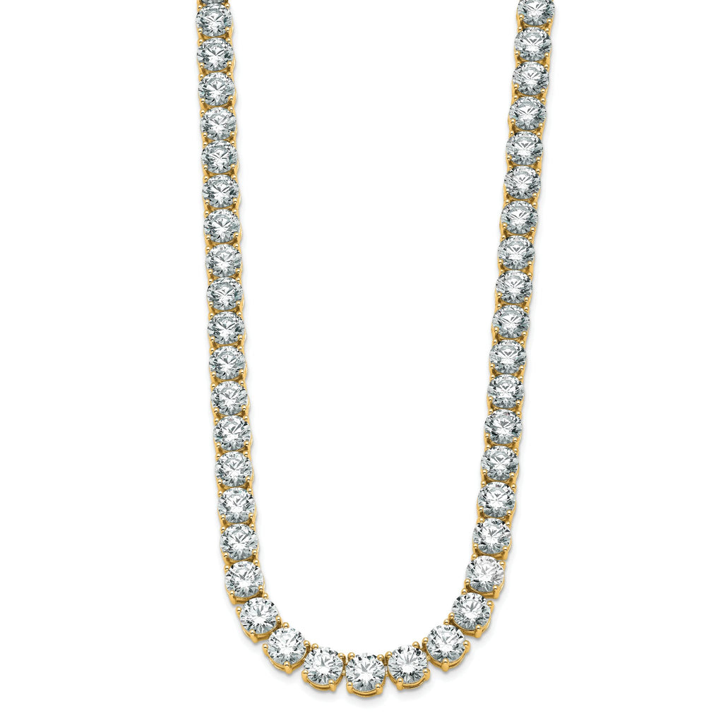 14k 67 carat Lab Grown Diamond VS/SI+ G+ Complete Round 18 inch Straight Tennis Necklace