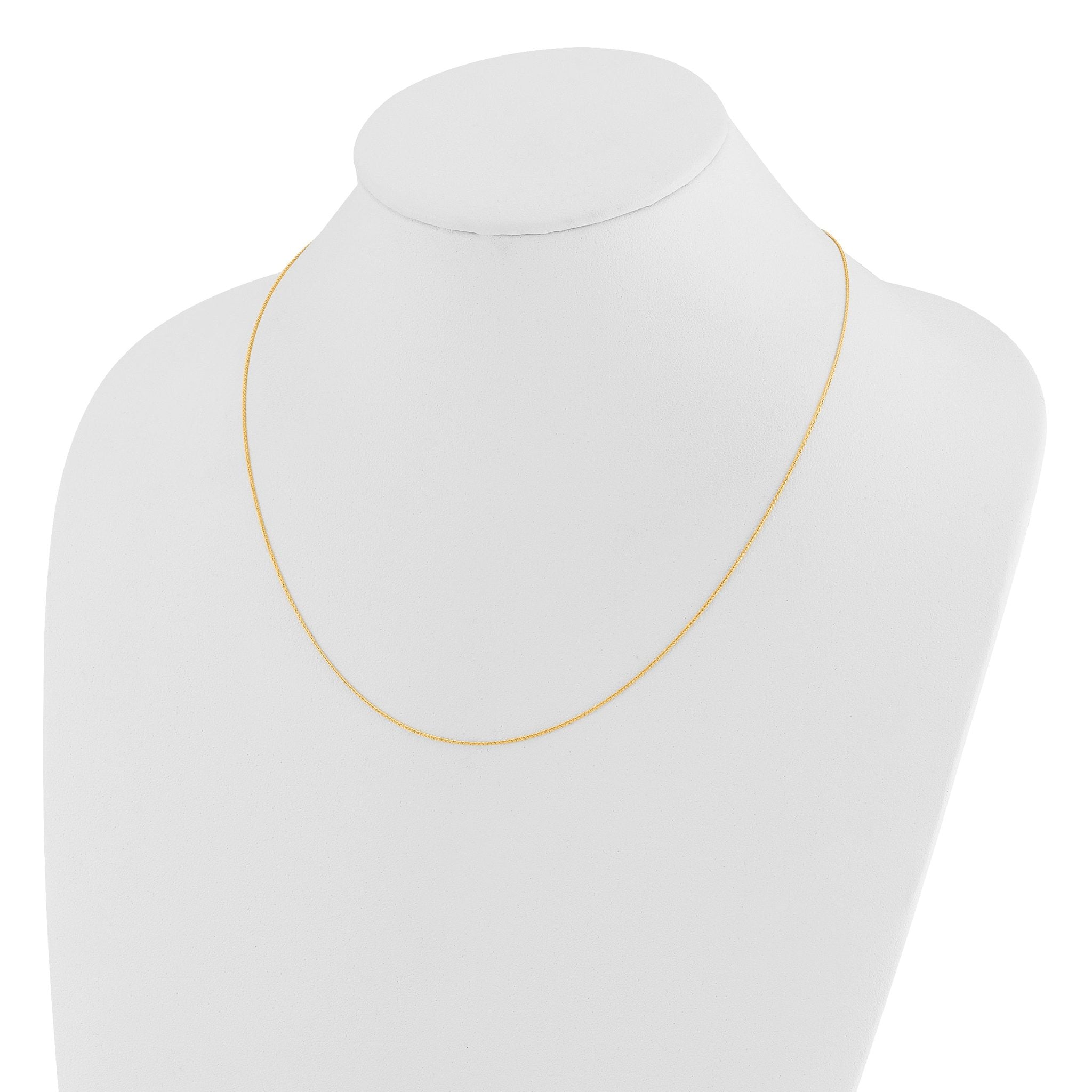 Diamond-Cut Wheat Chain in 14K Yellow Gold, Adjustable